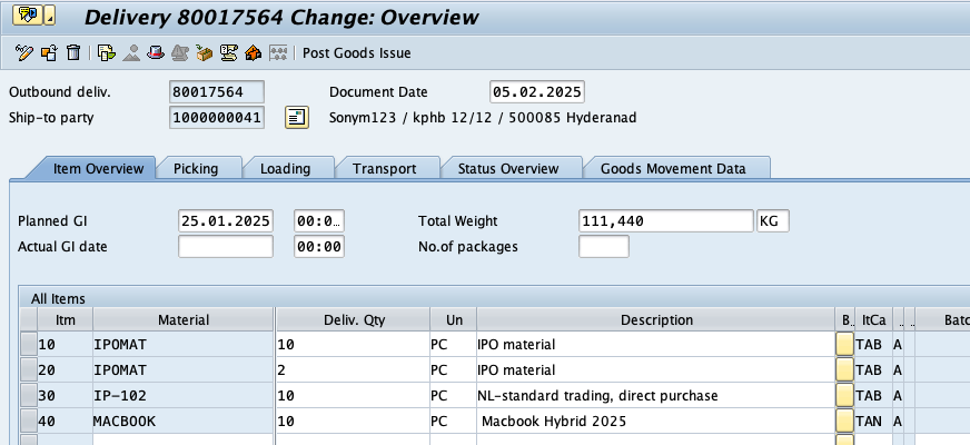 Number Range for Deliveries in SAP